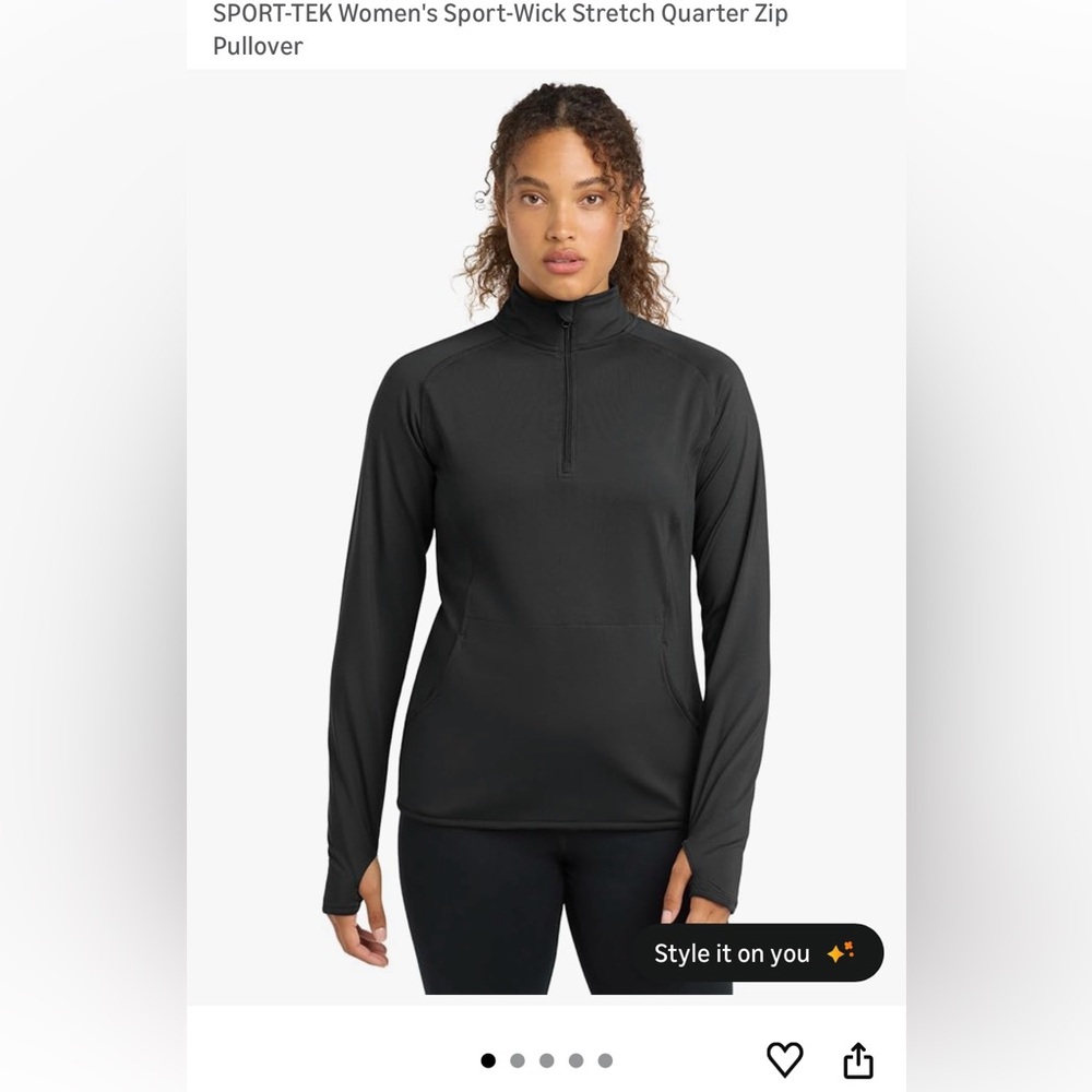 Sport-Tek Sport Wick Stretch Black Quarter-Zip Pullover XXL - Picture 11 of 11
